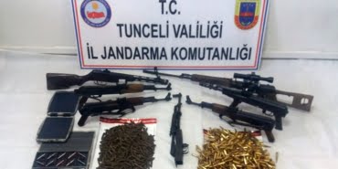 Tunceli'de teröristlere ait silah ve mühimmat ele geçirildi