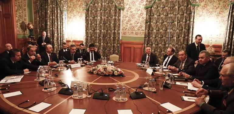 Türk ve Rus heyetlerin, Libya’da kalıcı ateşkes için Moskova’daki görüşmesi başladı