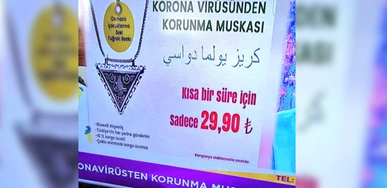 ‘Koronavirüsten korur’ diye satılan muska ‘keriz yolma’ duası çıktı