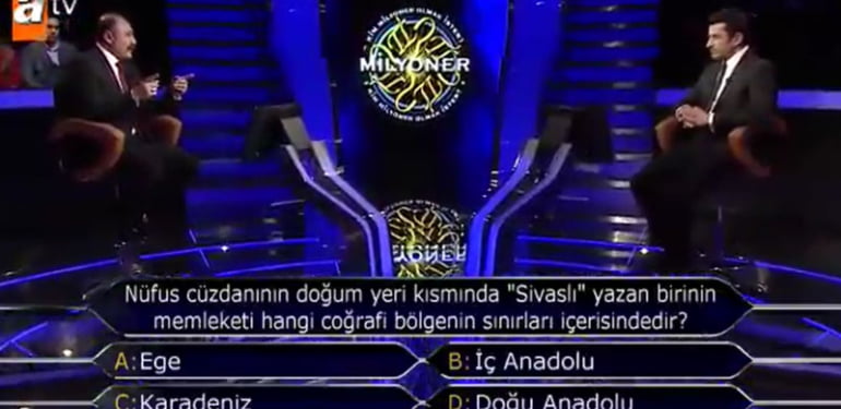 ‘Kim Milyoner Olmak İster’de şaşırtan ‘Sivaslı’ sorusu