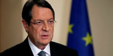 Cyprus' President Nicos Anastasiades addresses the nation with a televised speech from the presidential palace in Nicosia