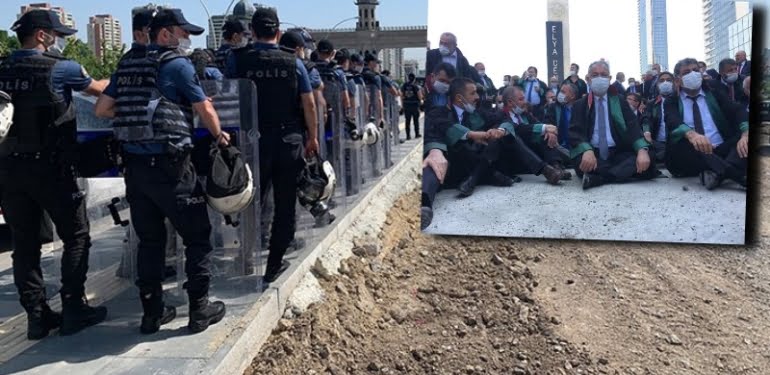 Polis baro başkanlarını Ankara girişinde durdurdu