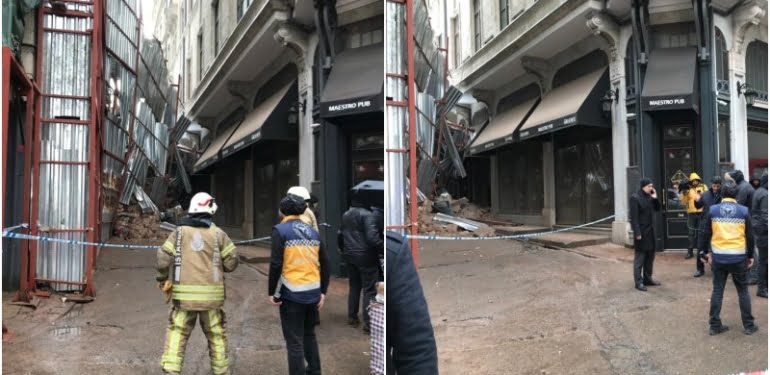 Beyoğlu’nda bina çöktü