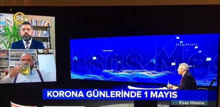 Hükümet kanalında canlı yayında yaşandı… İçtiği bira mı elma suyu mu polemiği