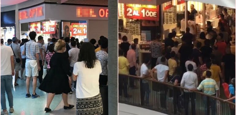 AVM’de çıkan kavgayı izlemek için ‘sosyal mesafe’ kuralını hiçe saydılar