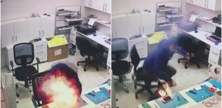 Cep telefonu bomba gibi patladı