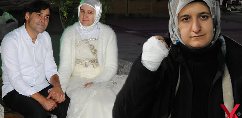 Cezaevi çıkışında gelinlikle karşılamıştı, elinde sigara söndürüldü