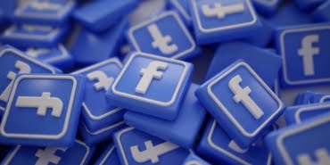 Pile of 3D Facebook Logos