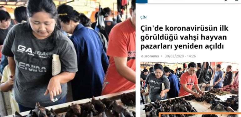 Euronews’in ‘Çin’de vahşi hayvan pazarları yeniden açıldı’ yalanına imalı cevap