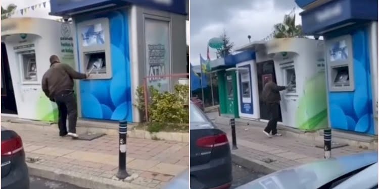 Beykoz’da ATM’lere çekiçli saldırı kamerada