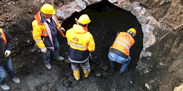 Trabzon’da altyapı kazısında bulunan sarnıcın sırrı çözüldü