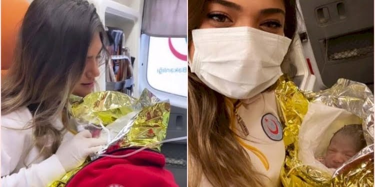 İzmir depreminde İnci’yi kurtaran Edanur, bu kez otobüste doğum yaptırdı