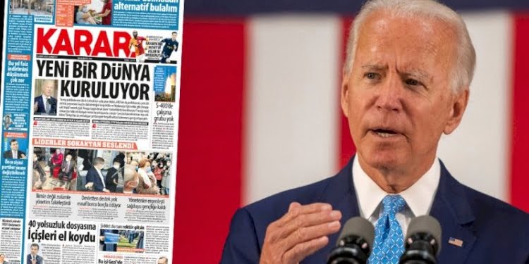 Davutoğlu’nun gazetesi Biden’ın reklam panosu gibi!