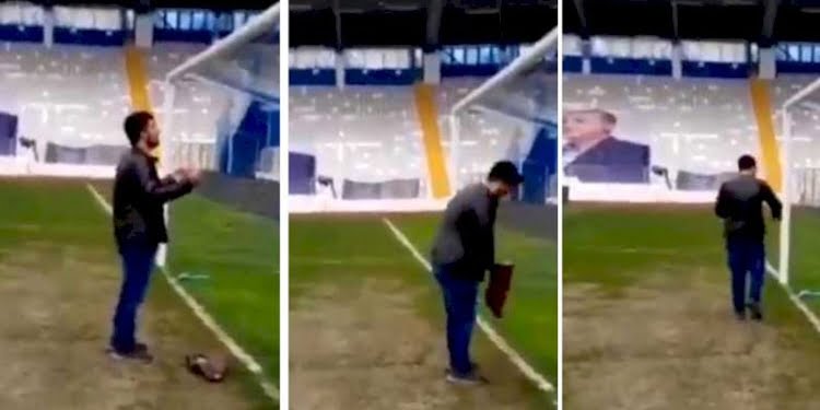 Beşiktaş maçı öncesi Erzurumspor stadında akılalmaz görüntüler