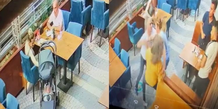 Kafede eski eş dehşeti: Önüne gelene saldırdı