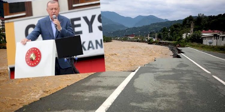Erdoğan selin vurduğu Rize’de konuştu: Küresel ısınmayla ilahi denge bozuluyor