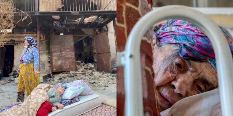 Yanan evinin önünde yatan 87 yaşındaki Fatma Teyze yürekleri sızlattı