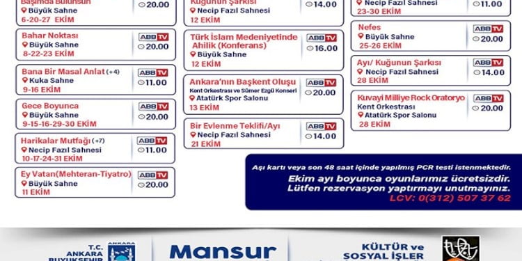 Ankara ekim ayında sanat etkinliklerine doyacak