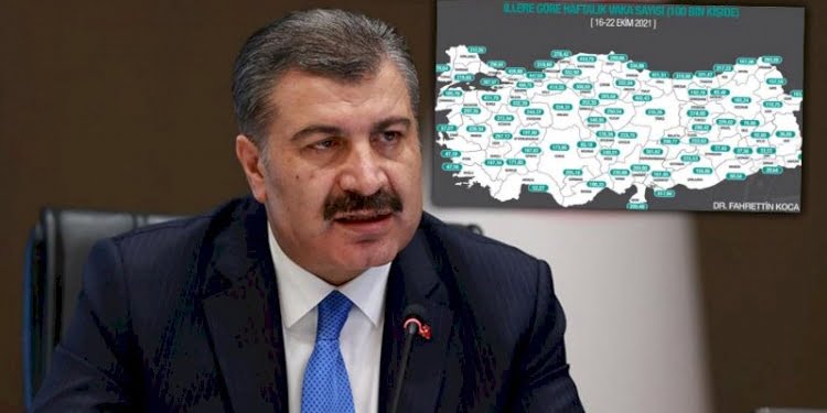 Bakan Koca yeni haritayı paylaştı… İşte vaka sayısı en çok artan 10 il