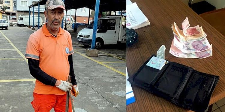 Temizlik işçisi, bulduğu para dolu cüzdanı yine sahibine ulaştırdı