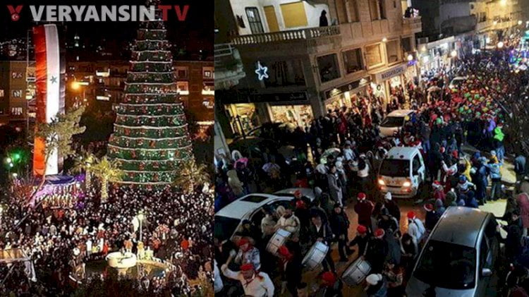 Suriye’de sokaklarda noel kutlamaları