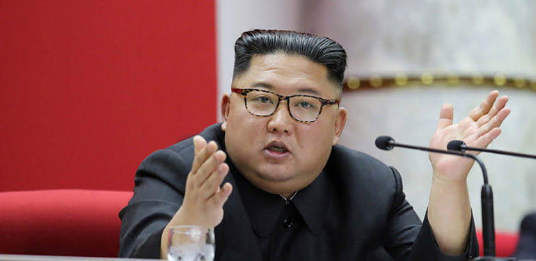 North Korean leader Kim Jong Un attends the 5th Plenary Meeting of the 7th Central Committee of the Workers' Party of Korea