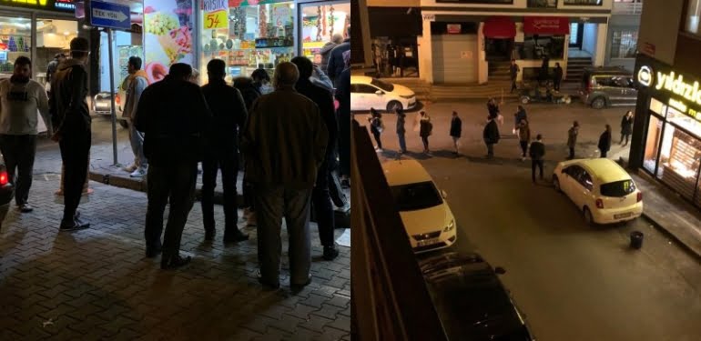 Sokağa çıkma yasağının ardından marketlere akın