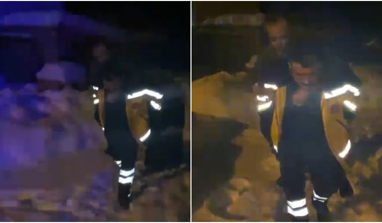 Acil Tıp Teknisyeni, fenalaşan hastayı sırtında taşıdı