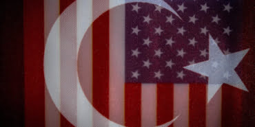 Views Of The Turkish And US National Flags