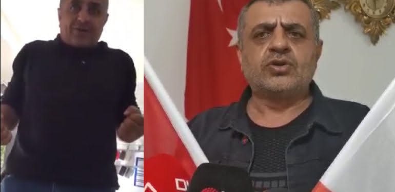 Türkiye’ye küfretti, ‘Kürdistan’ı kuruyoruz’ dedi… Videosu çıkınca elindeki Türk bayrağını öptü