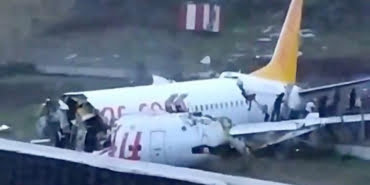 İstanbul Sabiha Gökçen Havalimanı'nda bir uçak pistten çı