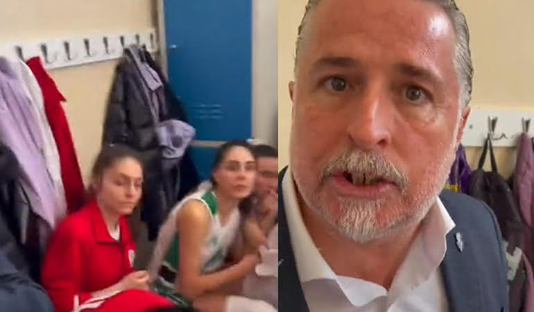 Kadın basketbolcuya soyunma odasında saldırı