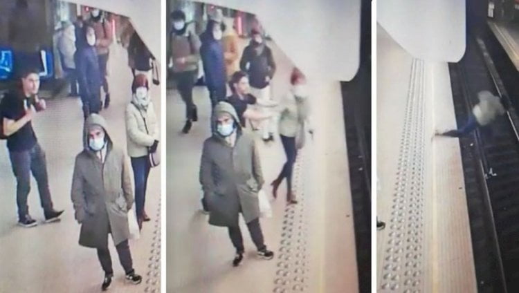 Belçika’da raylara itilen kadın, metronun son anda durmasıyla kurtuldu