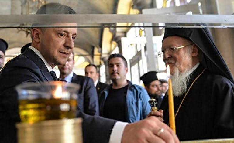 Zelenskiy, Fener Rum Patriği Bartholomeos ile görüştü