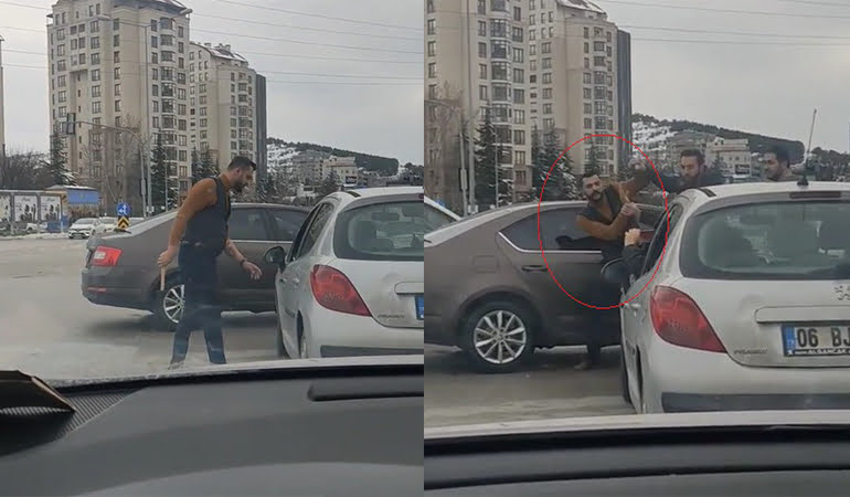 Trafikte çekiçli dehşet!