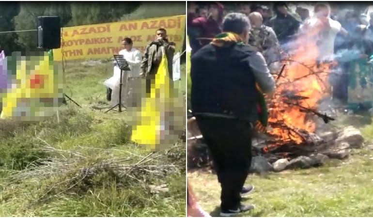 PKK paçavrası açtılar! Nevruz kutlaması gösteriye dönüştü