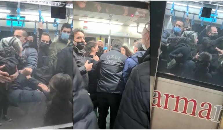 Marmaray’da maske tartışması