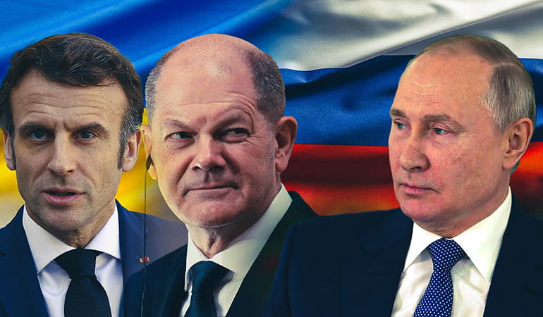 Macron ve Scholz’la görüşen Putin, aşırı sağcı taburlara dikkat çekti