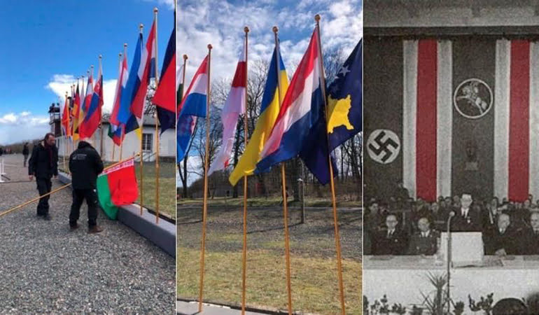 Belarus bayrağı, Nazi işbirlikçilerinin bayrağıyla değiştirildi