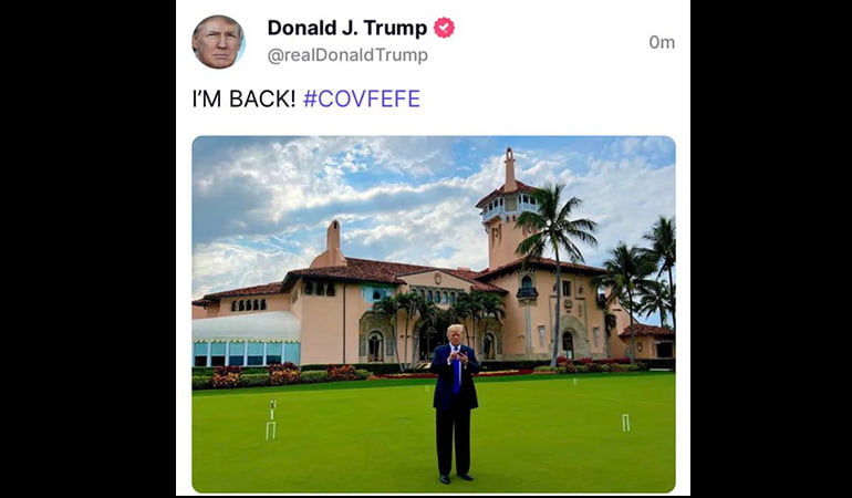 Trump’tan ‘yeni ama tanıdık’ paylaşım: Covfefe