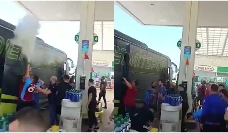 Fenerbahçe otobüsüne bıçaklı sopalı saldırı