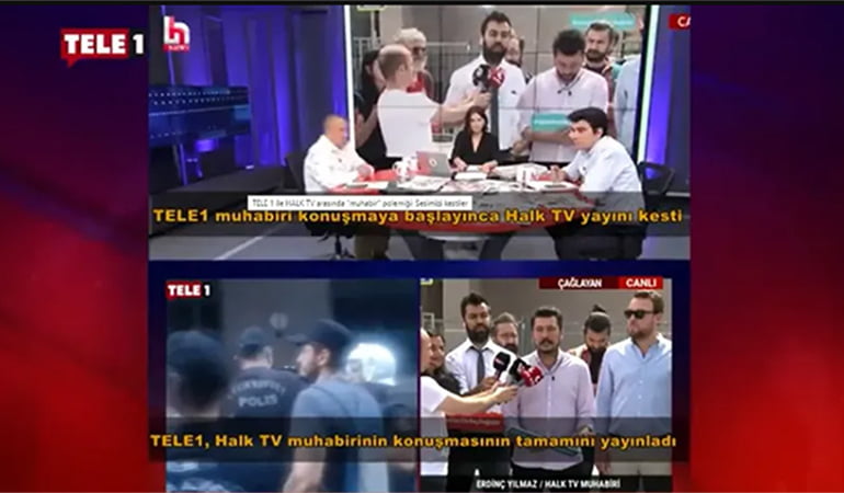 Tele 1 muhabiri darp edildi… Halk TV yayını kesti