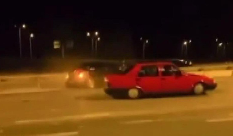 Drift yapan sürücü kazaya yol açtı