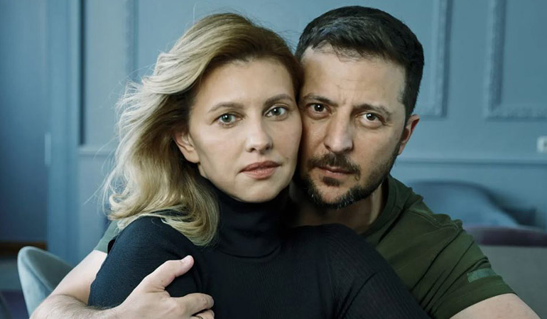 Savaş durumundaki Ukrayna’nın devlet başkanı Zelenskiy, eşiyle birlikte moda dergisine poz verdi