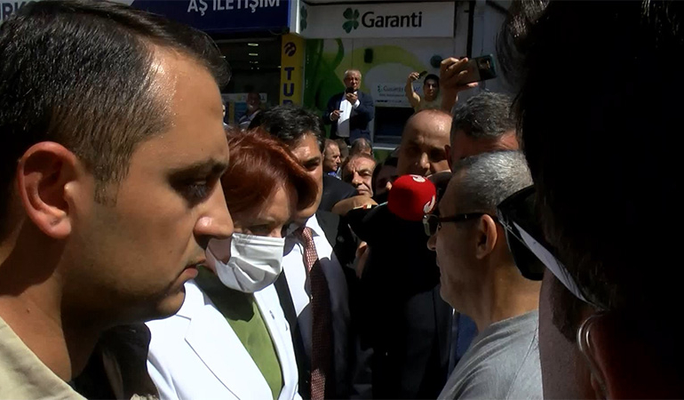Akşener’in ziyareti sırasında gerginlik… ‘Yalancısın’