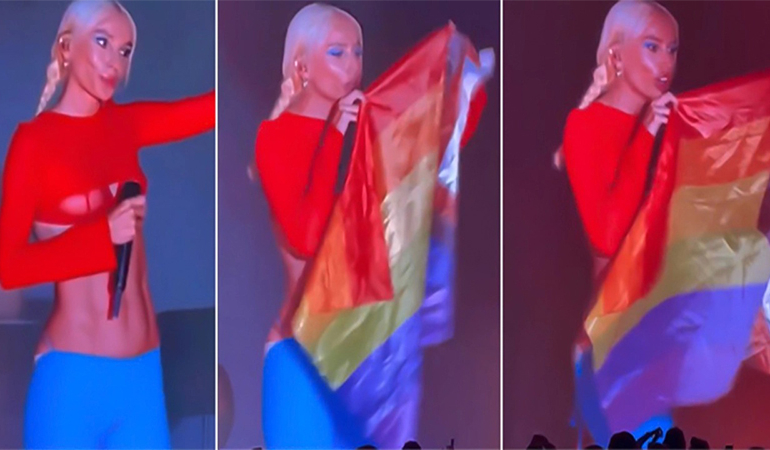 Gülşen, konserinde LGBT bayrağı açınca tartışma çıktı
