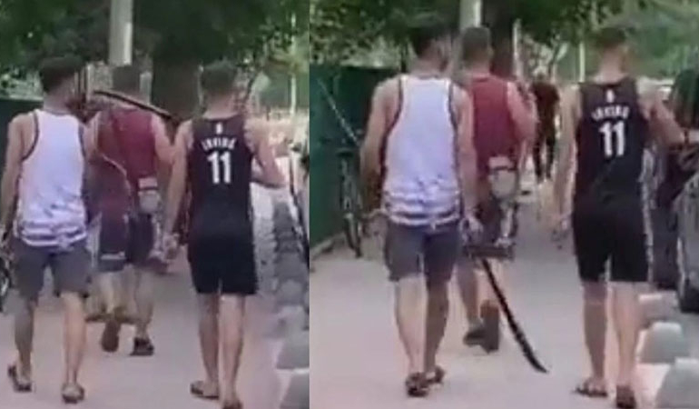 Eskişehir’de sokakta kılıçla gezen kişilerin kim olduğu belli oldu