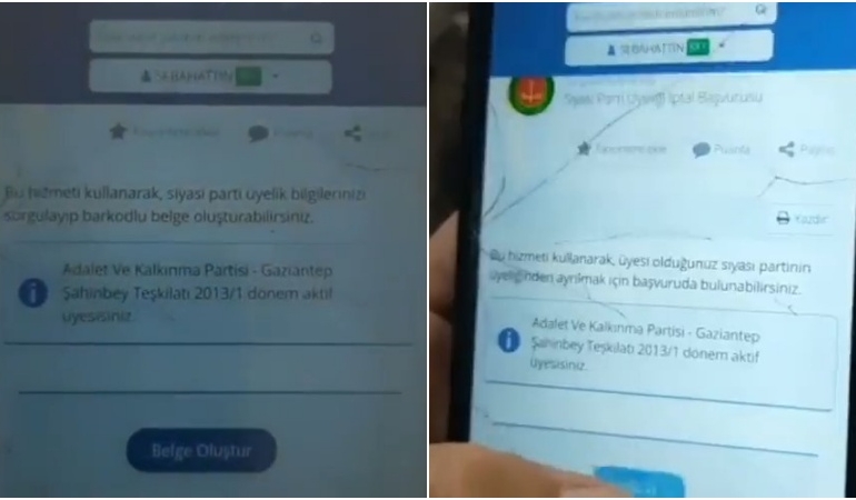 İsteği dışında AKP’li yapıldığını böyle fark etti