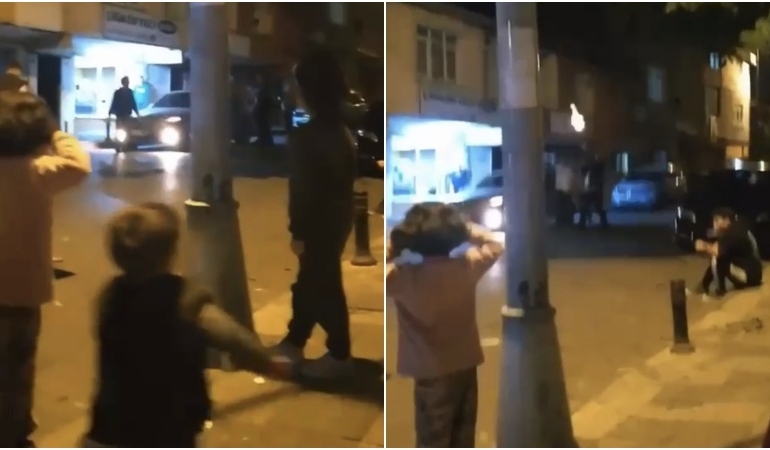 Çocukların yanında pompalı tüfekle ateş etti
