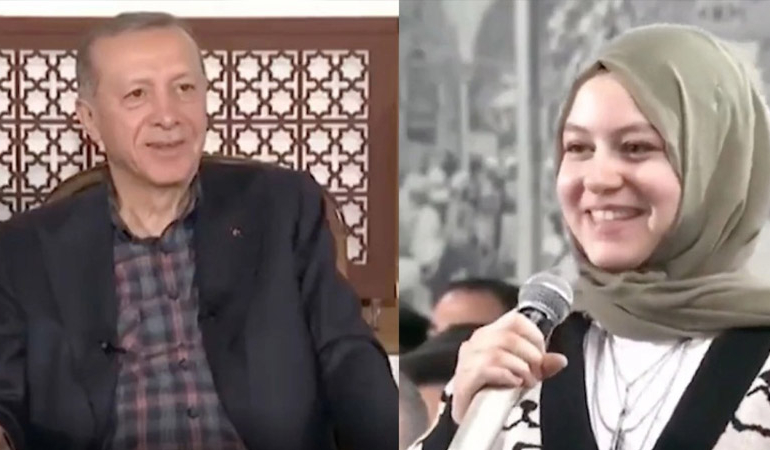 Erdoğan ile genç kız arasında Atatürk diyaloğu